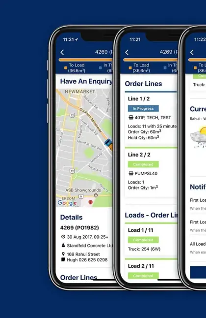 Allied Concrete app on mobile