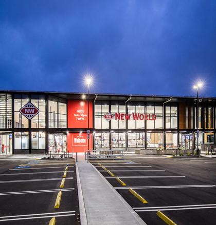 New World Supermarket at night